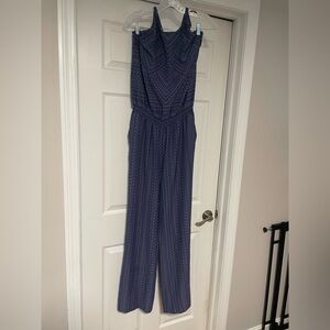 Prana Navy Patterned Jumpsuit